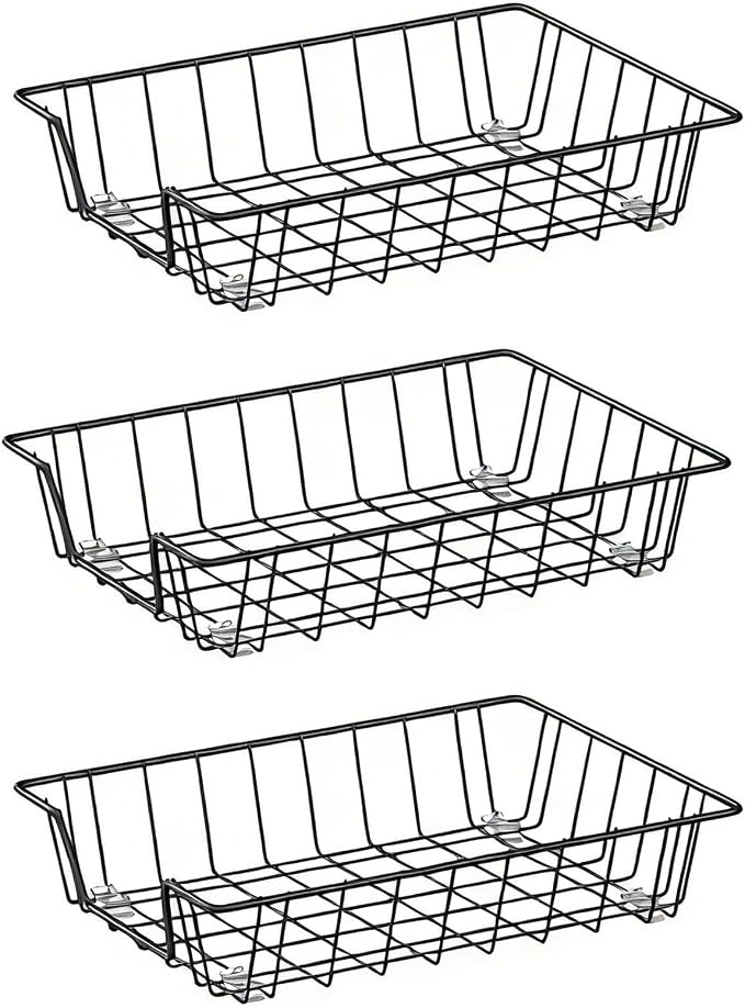 A4 Letter Magazine Desk File Storage Tray Organizer Bin (3 Pack) by Gawerk