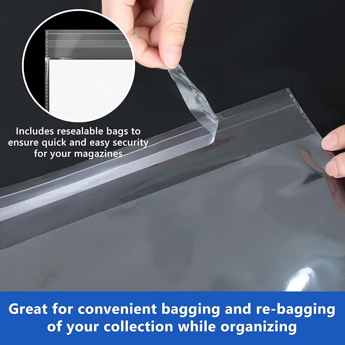 400 Pcs Magazine & Comic Book Protector Sleeves with 400 Backing Boards - Professional Bulk Archival Kit, Maximum Protection for Large Collections (23x30cm) - Image 4