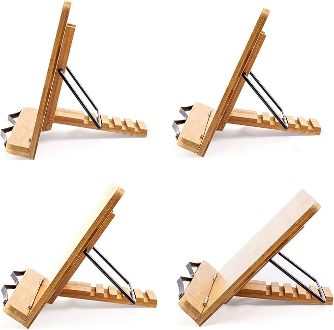 (19.68 x 14 Inch) Extra Large A+ XL Bamboo Book Stand for Reading Textbook | Textbooks Reading Hands Free,Cookbook Stand,Laptop,iPad,Tablet PC,Music Book,with Adjustable Motherboard Angle - Image 8
