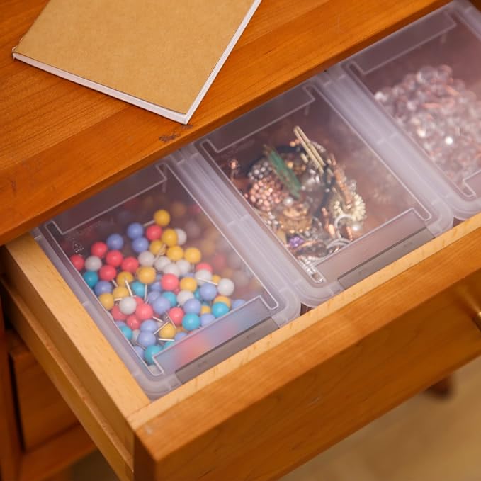 Citylife 8 Packs Plastic Bead Organizers 0.53 QT Clear Storage Containers with Lids for Craft Storage Small Storage Box, 5.28 x 3.86 x 2.36 Inches - Image 5