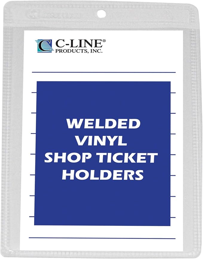 C-Line Vinyl Shop Ticket Holders, Both Sides Clear, 4 x 6 Inches, 50 per Box (80046) by C-Line