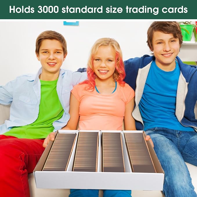 Yexiya 10 Pcs 3200 Count Sports Card Storage Boxes White Trading Card Box Collectible Trading for Soccer Baseball Game - Image 6