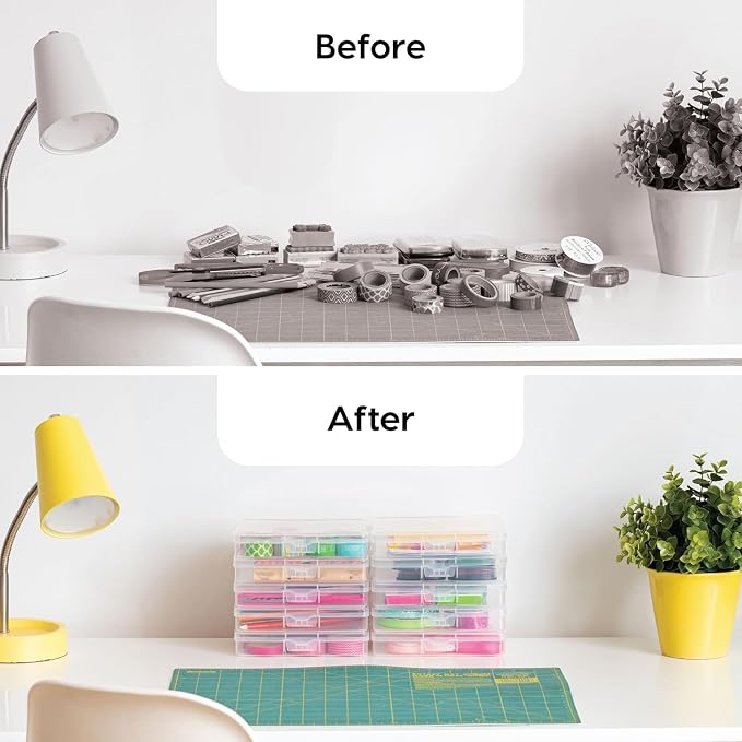 IRIS USA Photo Storage Cases |Made in USA| Fits 4"x6", (10-Pack) - Clear | Picture Box Containers for Tasks, Stickers, Ephemera, & Flashcards Organization - Image 5