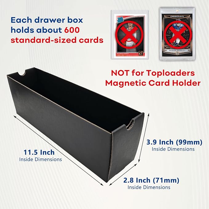 Trading Card Storage Box, Collector Cardboard Card Box with 50 Dividers for MTG TCG Magic Baseball Sports Cards Collection, 12 Drawers - Image 4