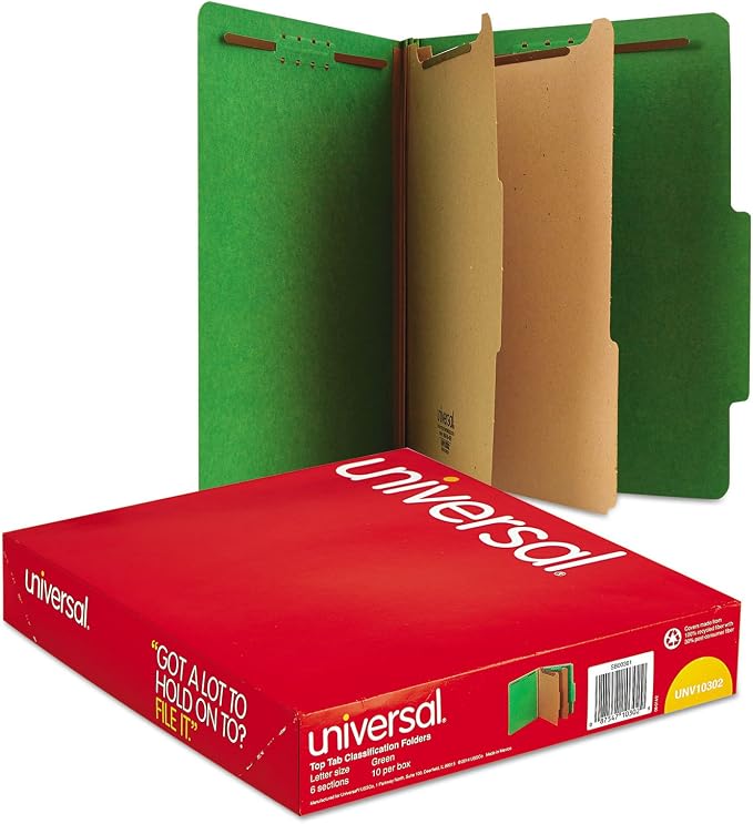 UNV10302 - Universal Pressboard Classification Folders by Universal