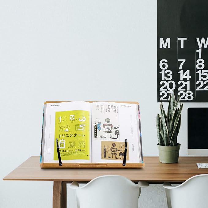 (19.68 x 14 Inch) Extra Large A+ XL Bamboo Book Stand for Reading Textbook | Textbooks Reading Hands Free,Cookbook Stand,Laptop,iPad,Tablet PC,Music Book,with Adjustable Motherboard Angle - Image 3