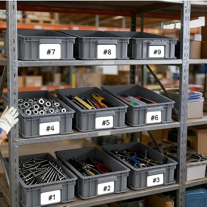 3-Pack Heavy Duty Part Bins, Stackable Tool Storage Bin for Hardware | Straight Wall Container for Screws, Nuts & Bolts, Industrial Organizer Bin for Wearhouse & Factory (13.5"L*10.3"W*5.1"H) - Image 7