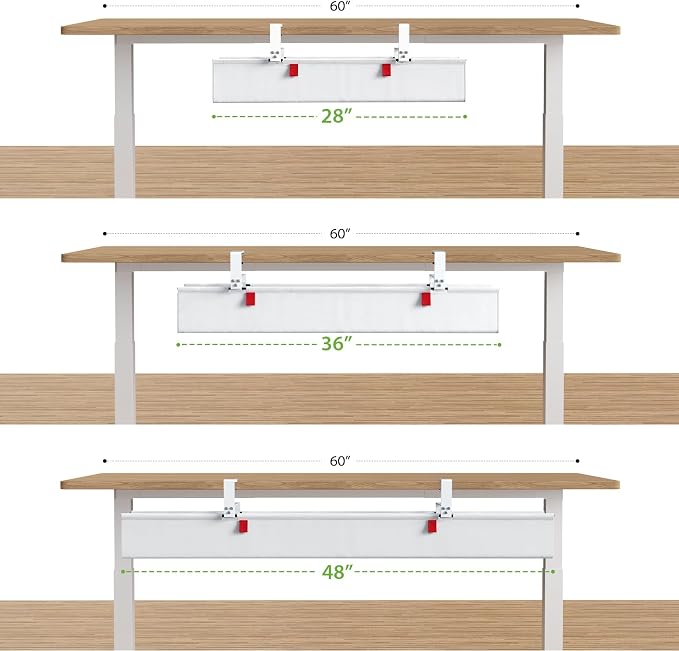 KEEGH Large No Drill Under Desk Cable Management Tray 36 in, White | Clamp/Screw Mount, Supports Up to 70lbs, Fabric Wire Management Gaming/PC Cable Raceways, Cord Hiders for Office/Home - Image 8