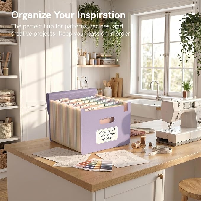ABC life 26 Pockets Accordion File Organizer, Dusty Lavender | Expanding File Folder for Letter/A4 Size, Portable Document Holder with A-Z Tabs for Tax Receipt, School, Home, Office - Image 6