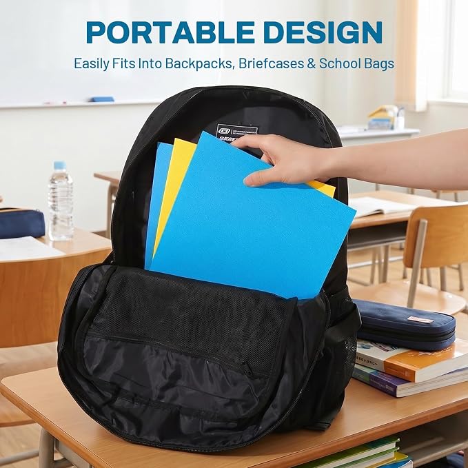 SUNEE Folders with Pockets(125 Pack, Blue), 2 Pocket Folders Fit Letter Size Paper, Paper File Folder for School Office Home Business - Image 6