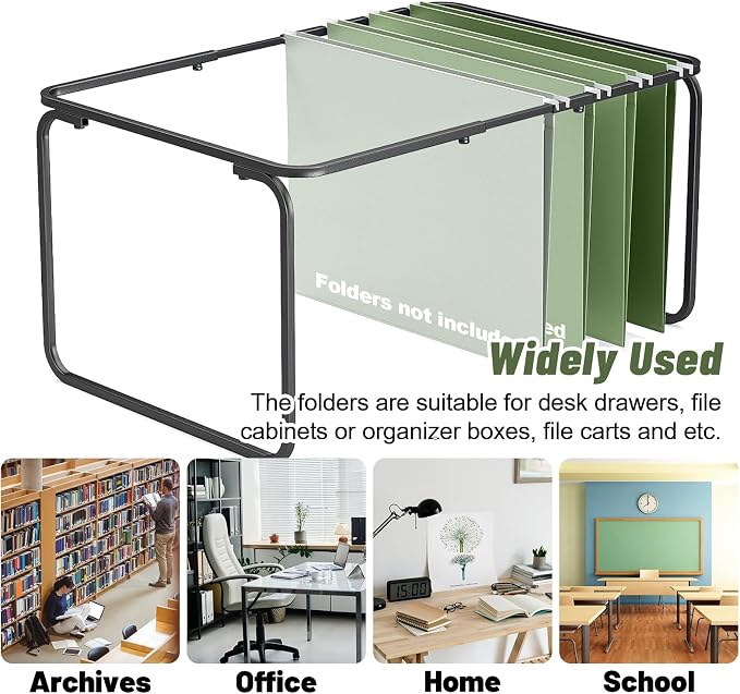Whaline 36 Pack Sage Green Hanging File Folders Letter Size 4 Colors Green File Pockets with Tab for Home Office Classroom Supplies, 9.2 x 12.8 Inch - Image 4
