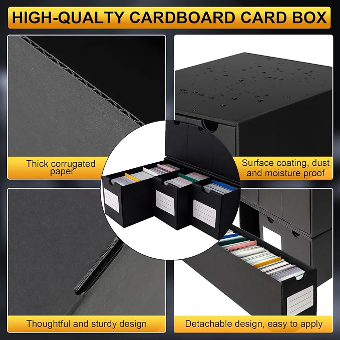 Trading Card Storage Box, Includes 24-600 CT Boxes & Card Dividers, + Trading Card Organizer for Collectible Card Games, for TCG, MTG, PTCG, Baseball Cards, with Labels & Tapes - Image 5