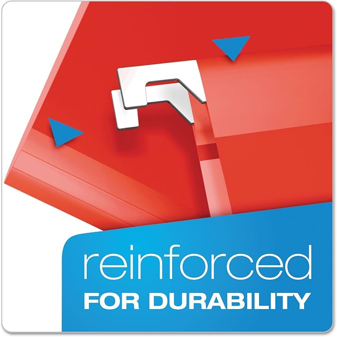 Pendaflex Extra Capacity Reinforced Hanging File Folders, 2", Legal Size, Red, 1/5 Cut, 25/BX (4153x2 RED) - Image 3