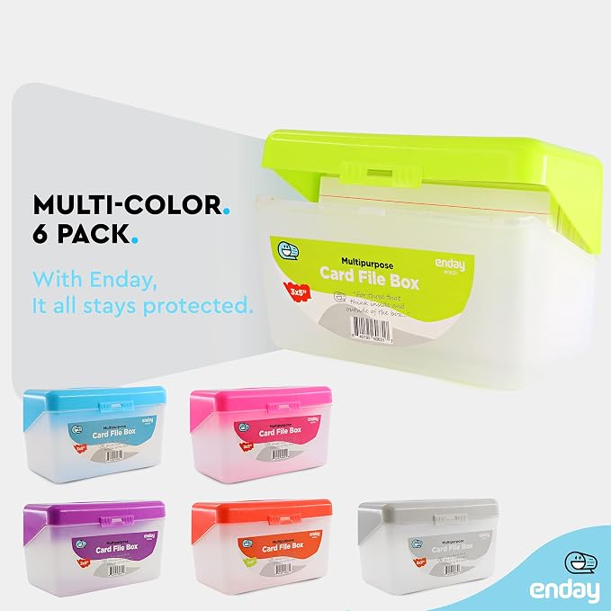 Enday Index Card Box Green 3x5 Index Card Holder, Index Card Organizer, Flash Card Holder, Holds 250 Cards. (36 PC) - Image 4