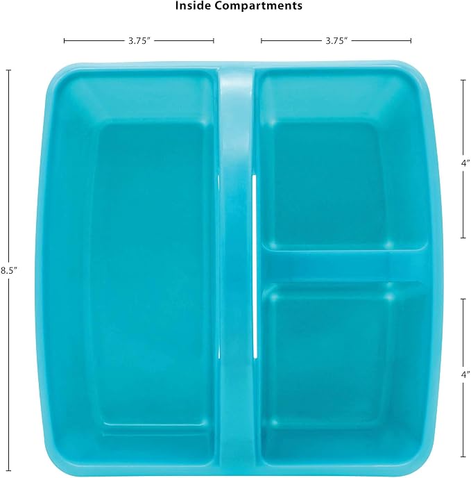 Teacher Created Resources Teal Portable Plastic Storage Caddy 6-Pack for Classrooms, Kids Room, and Office Organization, 3 Compartment - Image 4