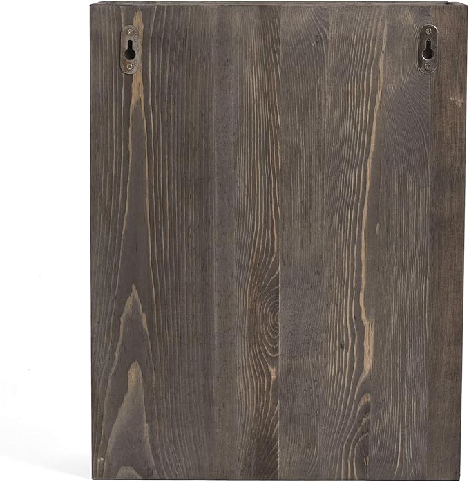 Vintage Rustic Wooden 5 Slot Office Desk or Distressed Torched Wood Wall Mounted Hanging Document Filing Organizer，Magazine Rack，Mail Holder Organizer Display Stand - Image 3