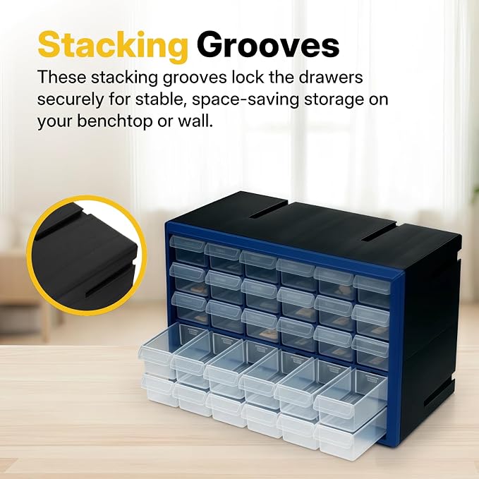 Northsky 30-Drawer Small Parts Cabinet, Stackable, Clear, 14.17 × 7.09 × 9.45 in 30 * Clear - Image 5