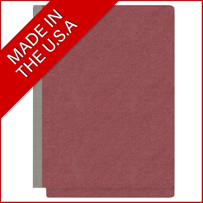 End Tab Pressboard Folders, Letter Size, 2" exp, Fasteners Pos #1 & #3, Dark Red (Box of 25) - Image 5