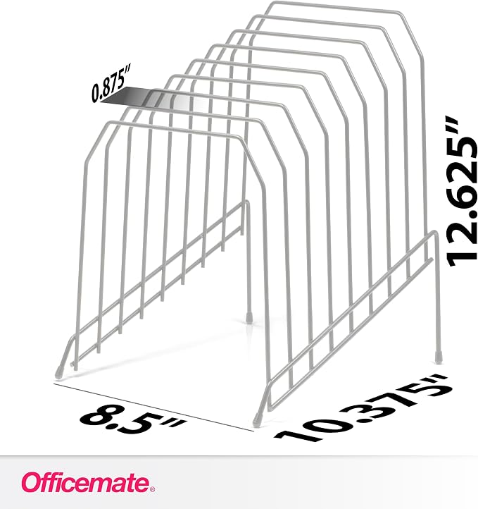 Officemate Large Incline 8 Compartment Wire Caddy, Black, 8.5 x 10.375 x 12.625 Inches - Image 2