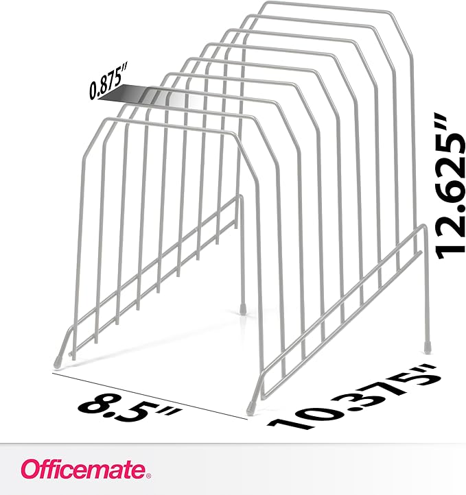 Officemate Large Incline 8 Compartment Wire Caddy, Black, 8.5 x 10.375 x 12.625 Inches (Pack of 6) - Image 2
