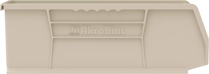 Akro-Mils 30234 AkroBins Plastic Storage Bins, 15"x5"x5", Stone, 12-Pack | Space-Saving Stackable Bins for Garage, Pantry, Craft Organization - Image 2