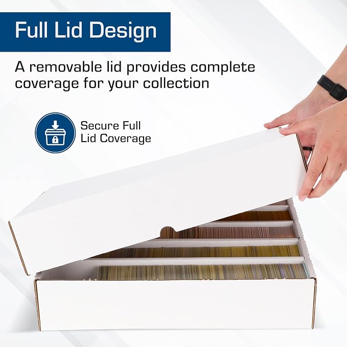 BCW 5000ct Trading Card Storage Boxes (Full Lid) – 2 Pack | TCG & MTG Card Storage Organizer | Fits Card Dividers & Sorting Tray | Corrugated Cardboard Box for Collectible Cards - Image 5