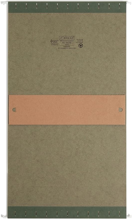 Smead Supplies Extra Capacity Hanging File Folders, 25 Reinforced Hang Folders, Heavy Duty 3 Inch Expansion, Designed for Bulky Files and Charts, Letter Size, Standard Green, 25 Pack (64279) - Image 3