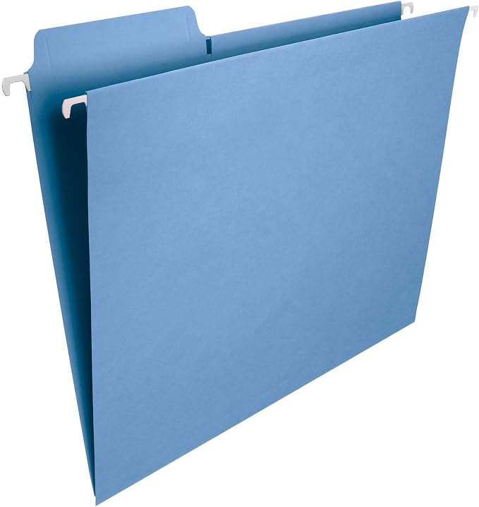 Smead FasTab Hanging File Folder, 1/3-Cut Built-in Tab, Letter Size, Blue, 20 per Box (64099) & FasTab Hanging File Folder, 1/3-Cut Built-in Tab, Letter Size, Moss, 20 per Box (64082) - Image 2