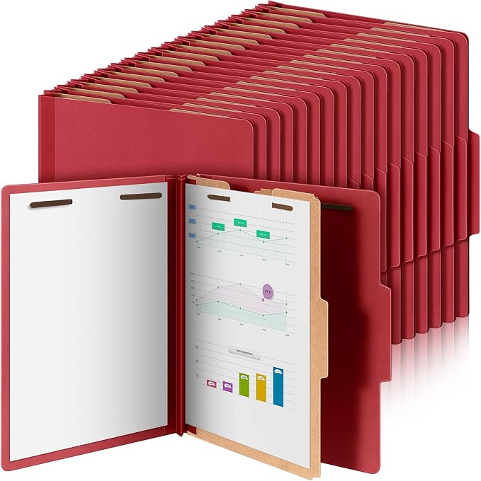 72 Pcs Skyygemm Classification Folder Letter Size, 1 Divider,Red | Back to School Supplies, File Organizer with Fastener, Expanding File Organizer Bulk for Office Employee, Staff, Teacher by Skyygemm