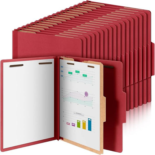 72 Pcs Skyygemm Classification Folder Letter Size, 1 Divider,Red | Back to School Supplies, File Organizer with Fastener, Expanding File Organizer Bulk for Office Employee, Staff, Teacher by Skyygemm