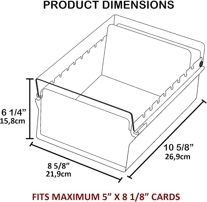 Acrimet 5 X 8 Card File Holder Organizer Box Metal Base Heavy Duty (AZ Index Cards and Divider Included) (Purple Color with Clear Crystal Plastic Lid Cover) | With A-Z Index & Non-Slip - Image 8