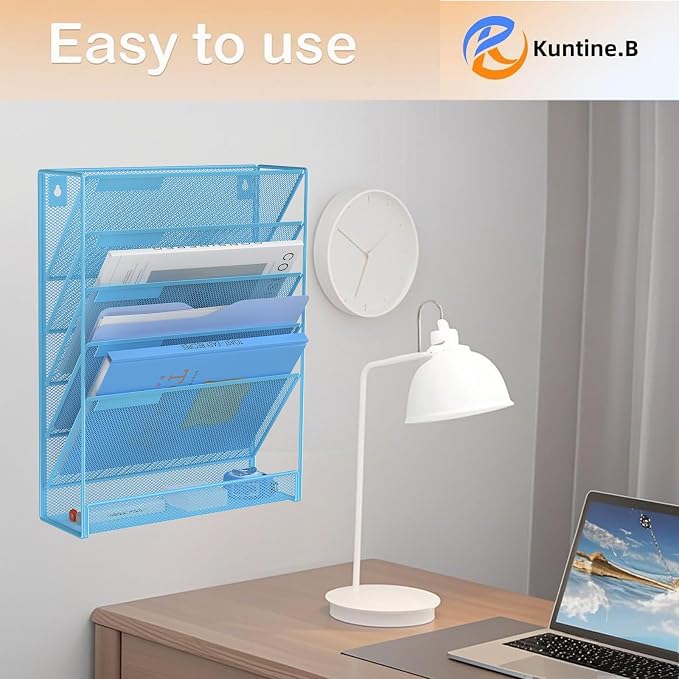 Kuntine.B Wall File Organizer Office Hanging Magazine Holder Wall File Organizer for Office Home - Image 7