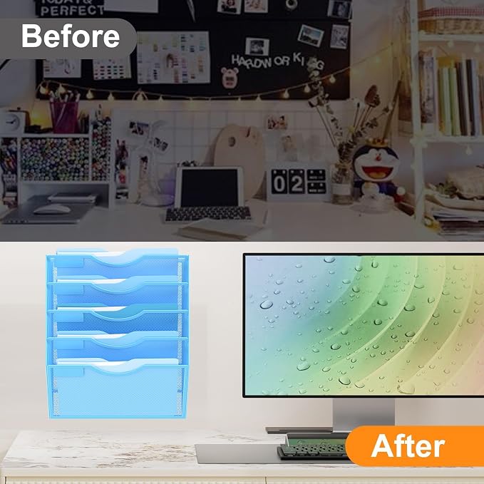 Kuntine.B Wall File Organizer Office Hanging Magazine Holder Wall File Organizer for Office Home - Image 3