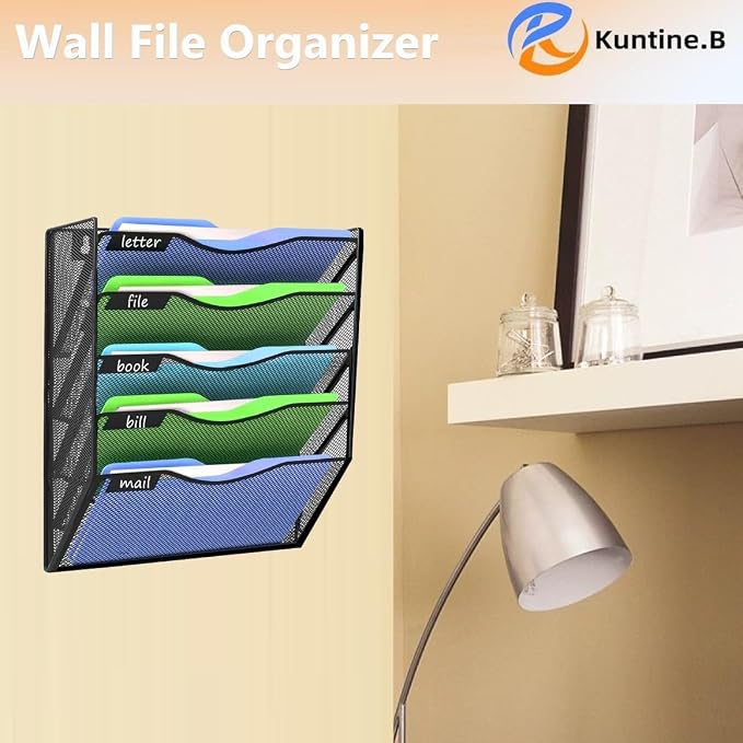Kuntine.B Wall File Organizer Office Hanging Magazine Holder Wall File Organizer for Office Home - Image 6