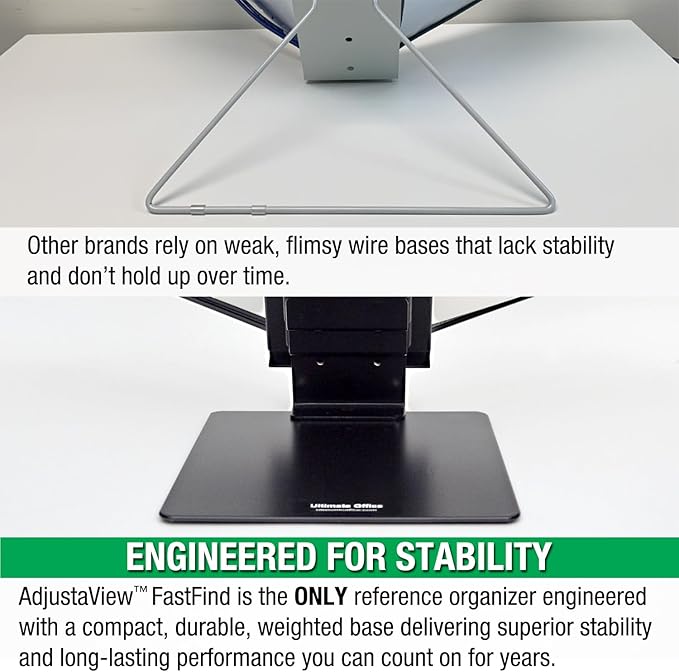 Ultimate Office FASTFIND 10-Pocket Desk Reference Display Organizer, Colors | Compact, Heavy-Duty, Weighted Metal Base Takes up Minimial Desk Space White Keeping Your Display Organizer Firmly in Place. - Image 4