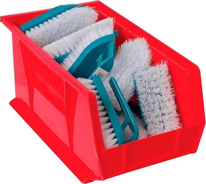 Akro-Mils 30240 AkroBins Plastic Storage Bins, 15"x8"x7", Red, 12-Pack - Image 7
