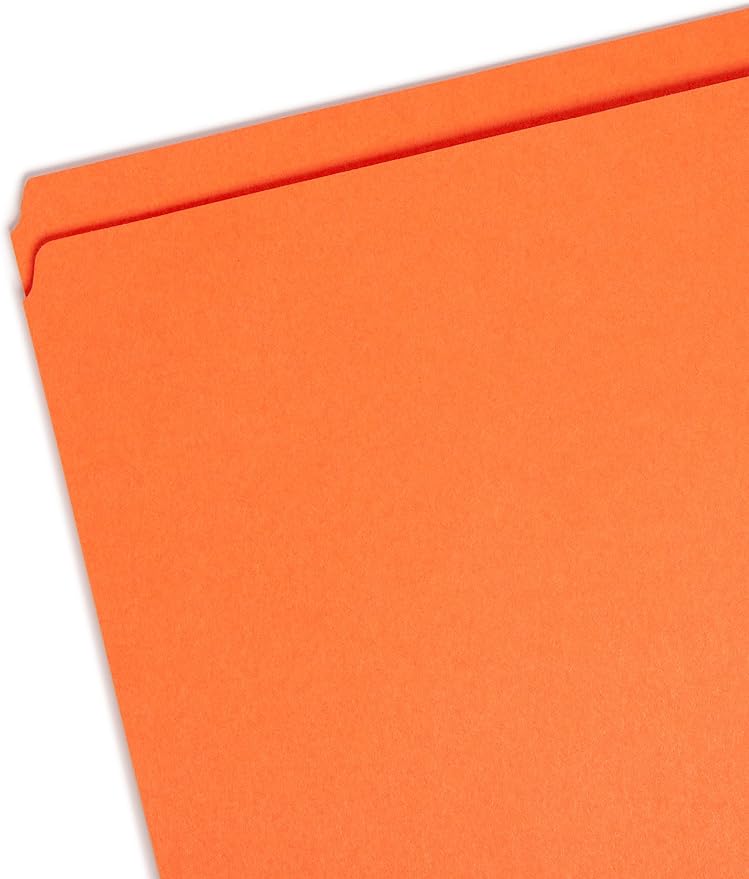 Smead File Folder, Reinforced Straight-Cut Tab, Letter Size, Orange, 100 per Box (12510) - Image 2