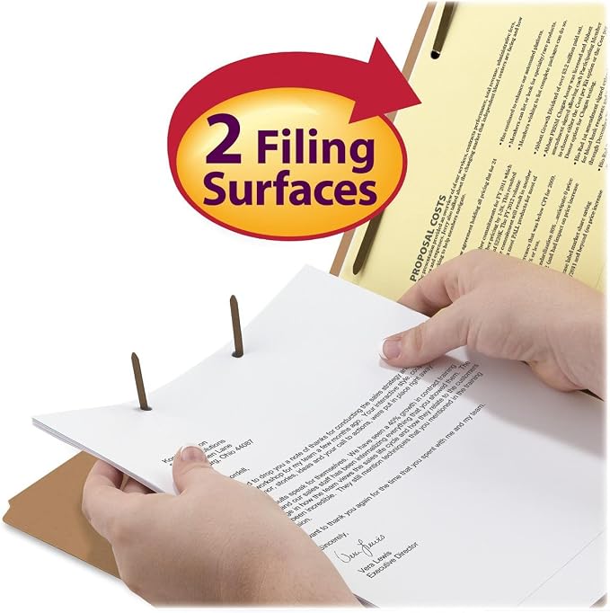 Smead Fastener File Folder, 2 Fasteners, Reinforced 1/3-Cut Tab, Legal Size, Kraft, 50 per Box (19837) - Image 8
