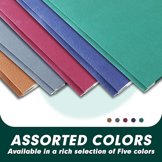 Two Pocket Folders, PANDRI 100 Pack Two Pocket Folders with Prongs, 2 Pocket 3 Prong Folders Designed for Office and Classroom, Letter Size Assorted 5 Colors - Image 5