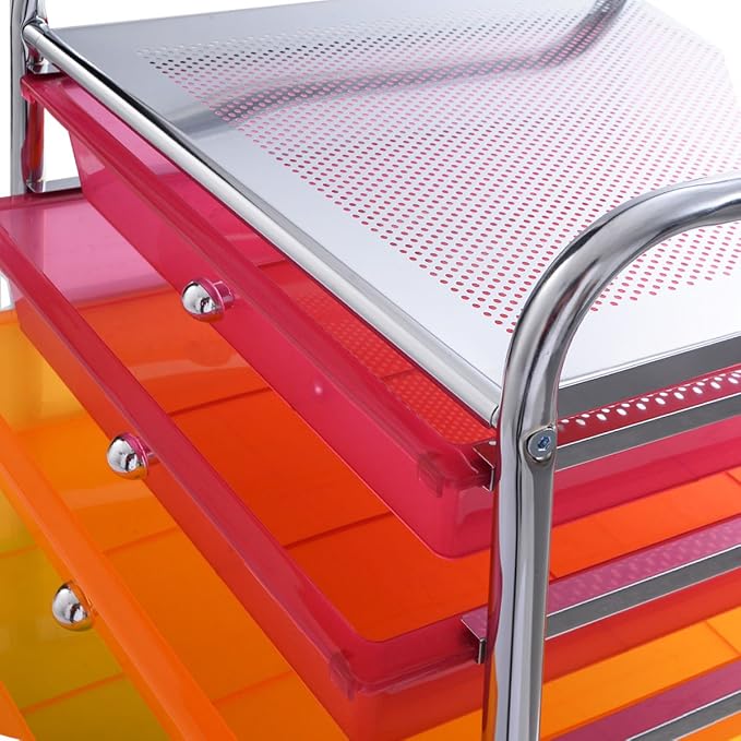 Giantex 10 Drawer Rolling Storage Cart Scrapbook Paper Office School Organizer (Multicolor) - Image 9