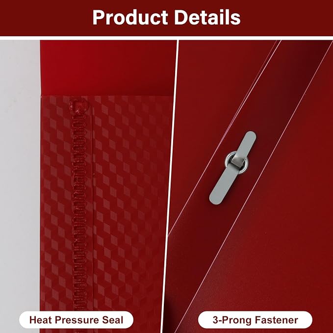 12-Pack Plastic Folders with Pockets and Prongs, 2-Pocket Folders with 3 Fasteners, Holds 8-1/2" x 11" Paper for School/Office/Home - Image 2