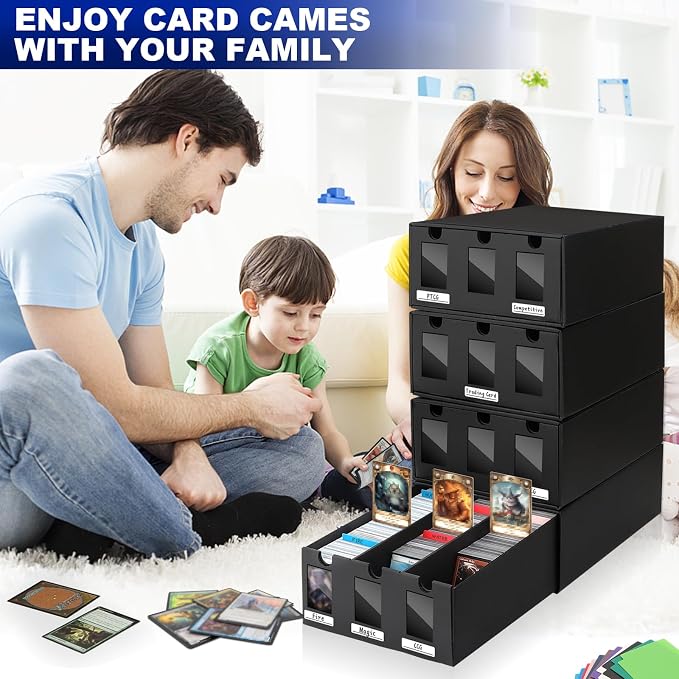 AOBOPLE Card Storage Box,12000+ Cardboard Trading Card Boxes with 72 Card Dividers,Labels and Tape,Bulk Card Storage for MTG TCG PTCG Commander Display - Image 6