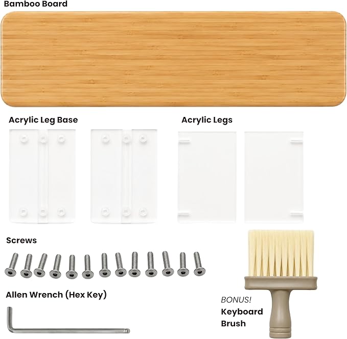 Bamboo Monitor Riser, Wide Desktop Monitor Stand for Desk with Clear Acrylic Legs, 31.5 x 8inch Bamboo Wood Shelf, Fit Keyboard, Home Office Workspace Accessories, Study Stationaries Storage (Natural) - Image 3