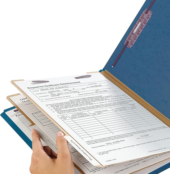 Smead End Tab Classification Folder, Letter, Straight, 2 Dividers, Dark Blue, 10 per Box (26784) - Image 9
