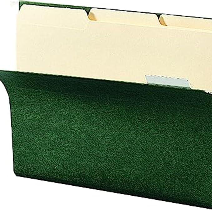 Smead Hanging File Folder, 1/5-Cut Adjustable Tab, Letter Size, Standard Green, Hanging Folders for Filing Cabinets, File Organizer Folder, 24 Per Box (92007) - Image 8
