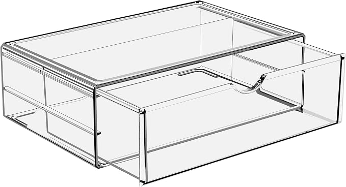 Sorbus Large Stackable Acrylic Drawers - 1 Clear Storage Drawers for Organizing Make up, Nail Polish, Hair Accessories, and Beauty Supplies - Makeup Organizer for Vanity, Bathroom Organizer Countertop by Sorbus