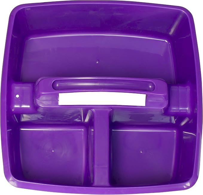 Storex 3-Compartment Small Caddy – Multipurpose Classroom Organizer with Handle, Purple, 5-Pack (00944U06C) - Image 6