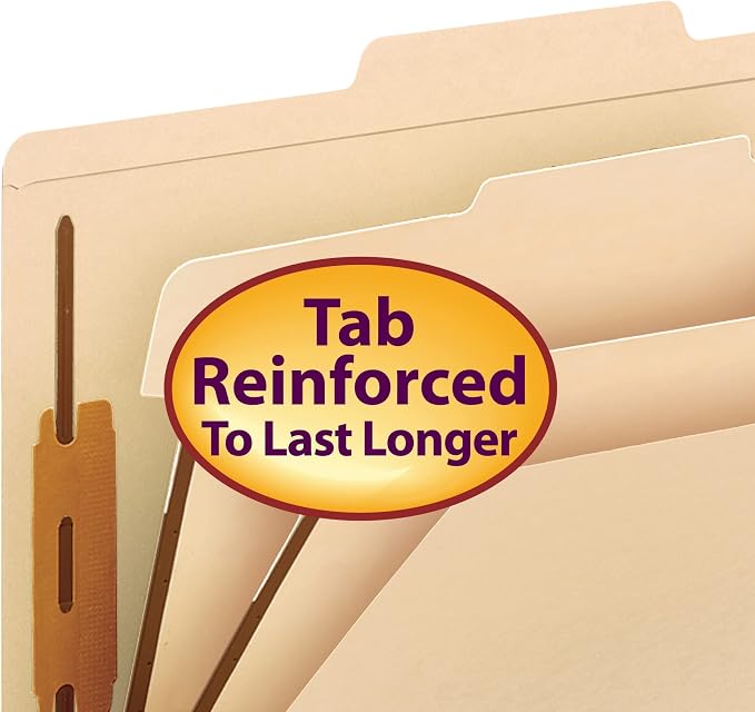 Smead Classification File Folder, 2" Expansion, 2/5-Cut Tab, Letter Size, 10 per Box (2 Dividers, Manila) - Image 3