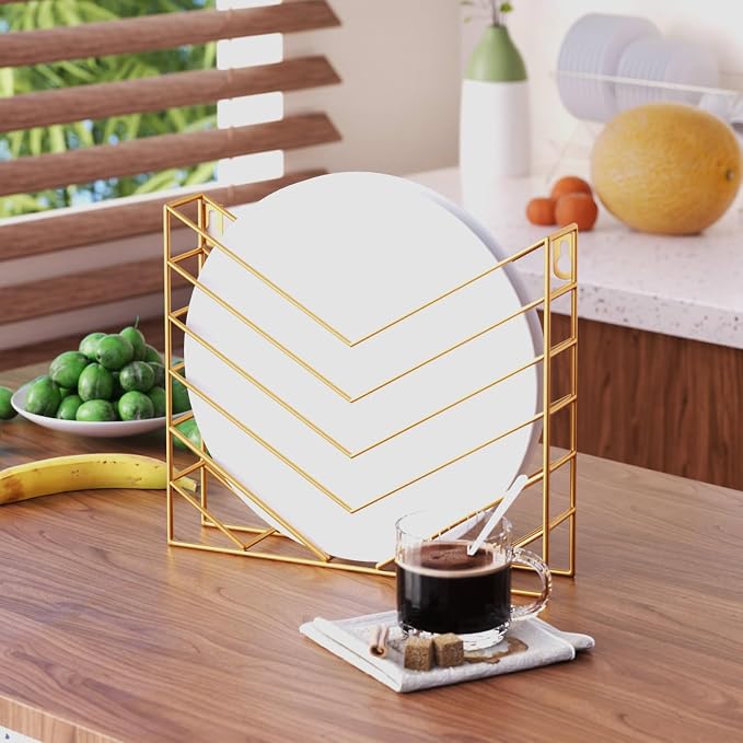 CROISSANT Black Wall Mounted File Organizer,Metal Magazine Basket, Concave Wall Mounted Magazine Rack, Suitable for Hanging File Folders for Office Living Room (Golden, 4 Pack) - Image 5