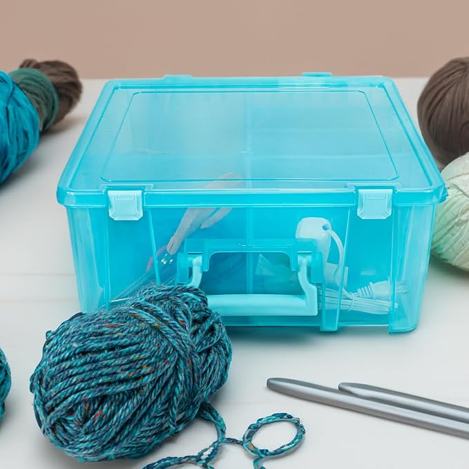 ArtBin 6990AA Super Satchel Double Deep, Portable Art & Craft Organizer with Handle, [1] Plastic Storage Case, Aqua Mist - Image 9